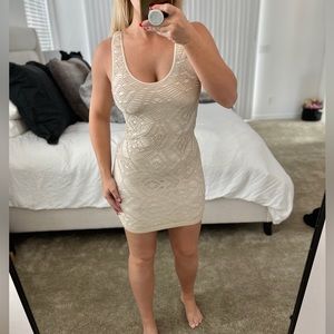 bebe Gold & Cream Cocktail Dress